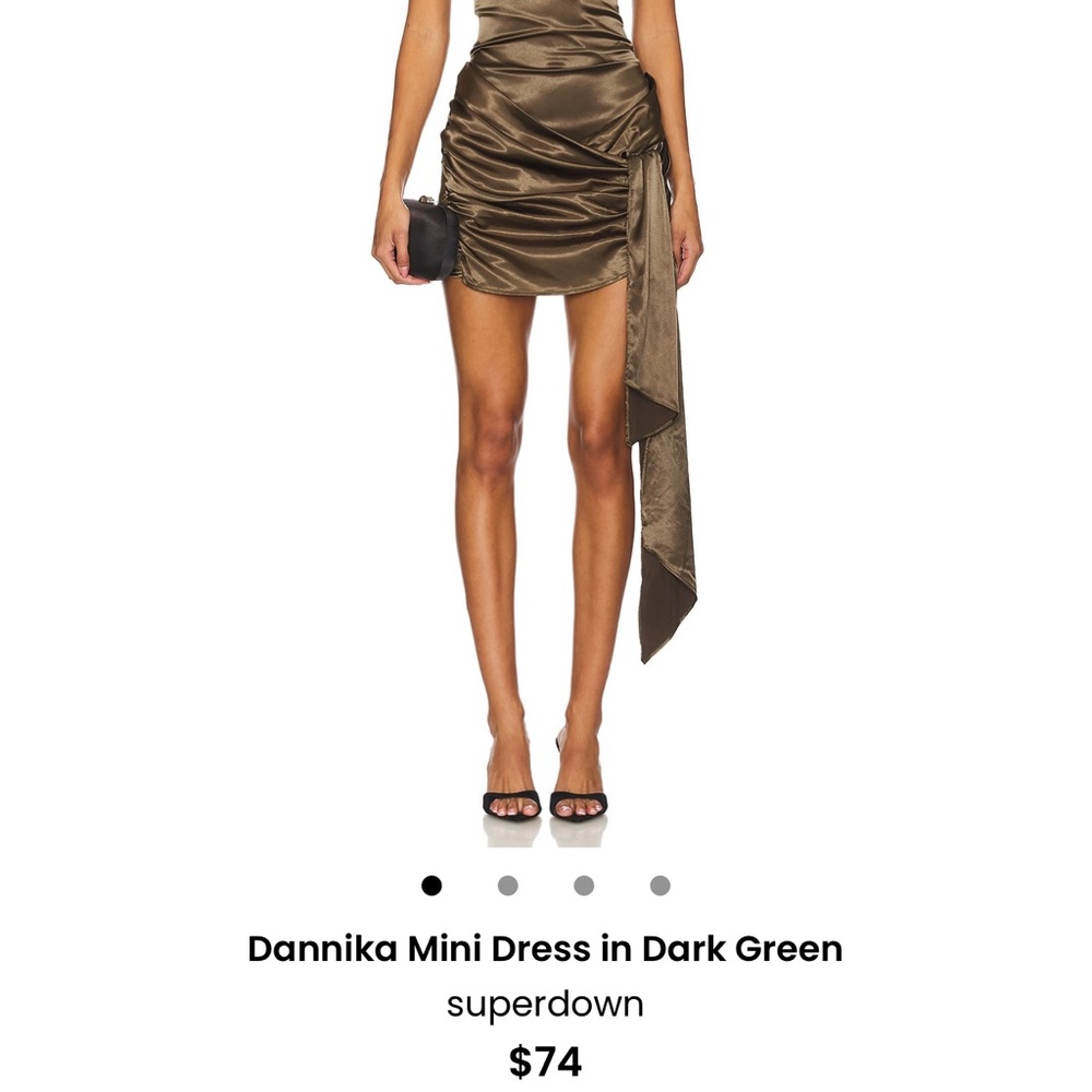 Superdown Olive Satin Mini Dress